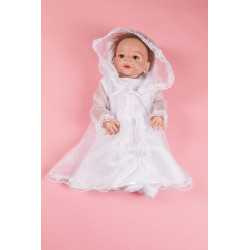 2 Pieces White Christening Baby Girl Set Style PCH-52