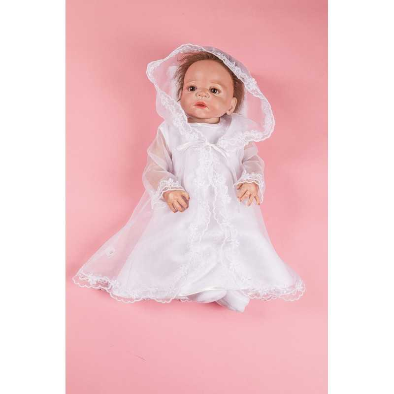 2 Pieces White Christening Baby Girl Set Style PCH-52