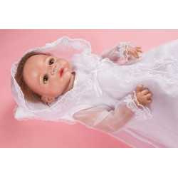 2 Pieces White Christening Baby Girl Set Style PCH-52