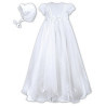 Sarah Louise Baby Girl Christening White Robe/Gown & Bonnet Style 001050S