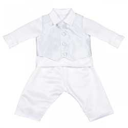 White/Blue Baby Boy Checkered Christening/Special Occasion Suit Style CR02