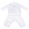 White/Blue Baby Boy Checkered Christening/Special Occasion Suit Style CR02