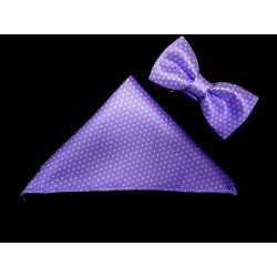 Bowtie and Pocket Square in Lilac Shades style Bow01