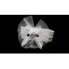 White Christening/Baptism Headband with Roses Style 7048