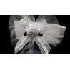 White Christening/Baptism Headband with Roses Style 7048