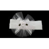 White Christening/Baptism Headband with Roses Style 7048