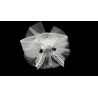 White Christening/Baptism Headband with Roses Style 7048