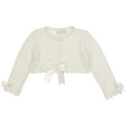 Baby Girl Ivory Christening/Baptism Bolero Style BOW-BOLERO 