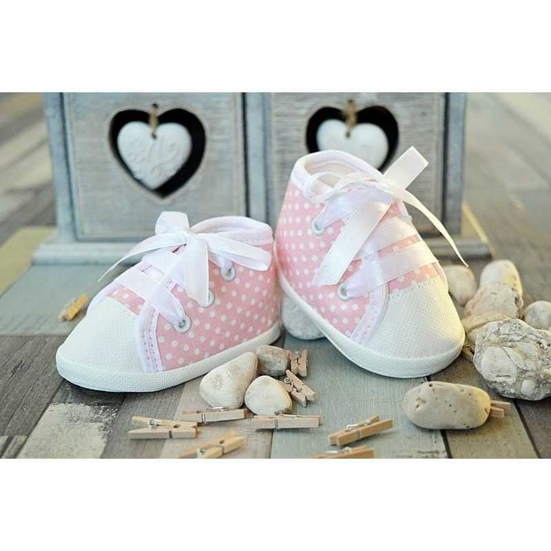 Baby Girls Pink & White Special Occasions Shoes Style WHITE DOTS