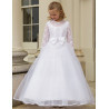 First Holy Communion Ballerina Length Full Sleeves Dress Style ALEXIA