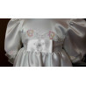 Christening Satin Baby Girl Dress in White style Kaja 