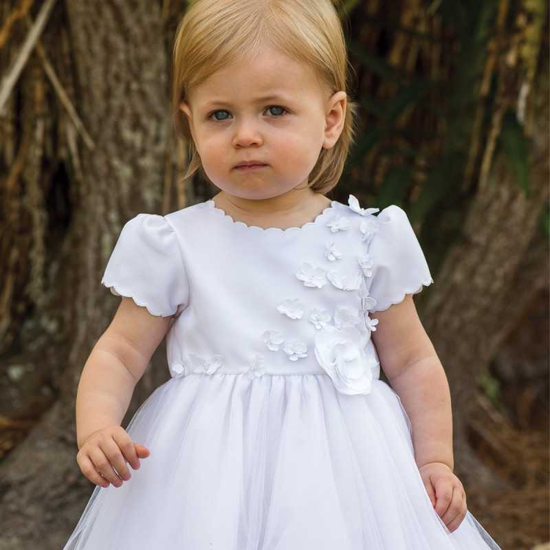 Sarah Louise White Ballerina Length Christening Dress Style 070103