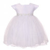 Sevva White Tulle Princess Christening Dress with Overlay & Bonnet Style L321