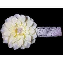 White/Ivory Christening/Special Occasion Headband Style 386b