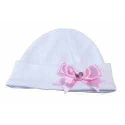 White/Pink Christening/Special Occasion Bonnet Style BONNET SUSAN