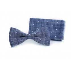 Light Grey First Holy Communion/Special Occasion Bow tie with Pocket Square Style F 7