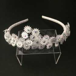 White Communion Headband with Daisy Flowers Style OW-401