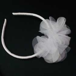 White Communion Headband with Flowers Style OW-404