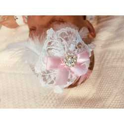 White Satin Christening/Special Occasion Headband Style ANTONIA