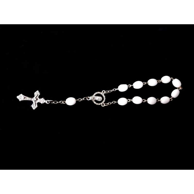 White/Silver Baptism Baby Bracelet 10th Rosary Style ROSARY 19