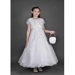 Beautiful Poinsettia Communion Dress with Bolero Style CT5105A Nina