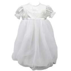 White Baby Girl Christening Gown Style G005