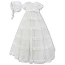 Sarah Louise Ivory Baby Girl Christening Gown & Bonnet Style 001170