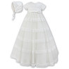 Sarah Louise Ivory Baby Girl Christening Gown & Bonnet Style 001170