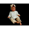 Unusual Natural Look Baby Boy Outfit in White and Beige styl Ralf