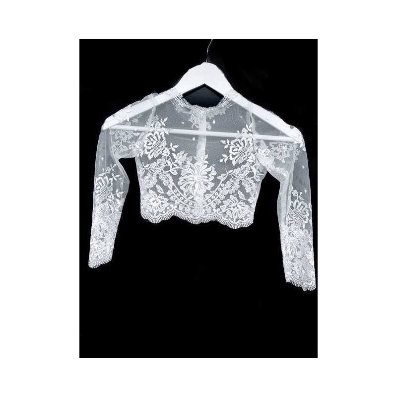 White Lace First Holy Communion Bolero Style CB16