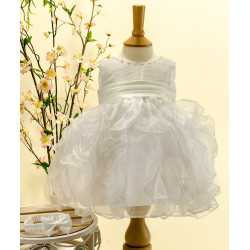 Sevva Elli Ivory Girls Waterfall Baptism Dress