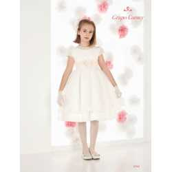 HANDMADE IVORY/PINK FIRST HOLY COMMUNION BALLERINA LENGTH DRESS STYLE 9700