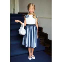 Beautiful Ivory/Navy Confirmation/Special Occasion Dress Style 19/SM/20