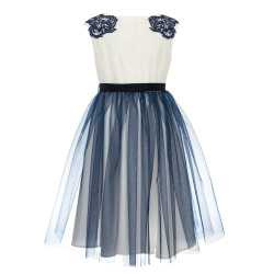 Beautiful Ivory/Navy Confirmation/Special Occasion Dress Style 19/SM/20