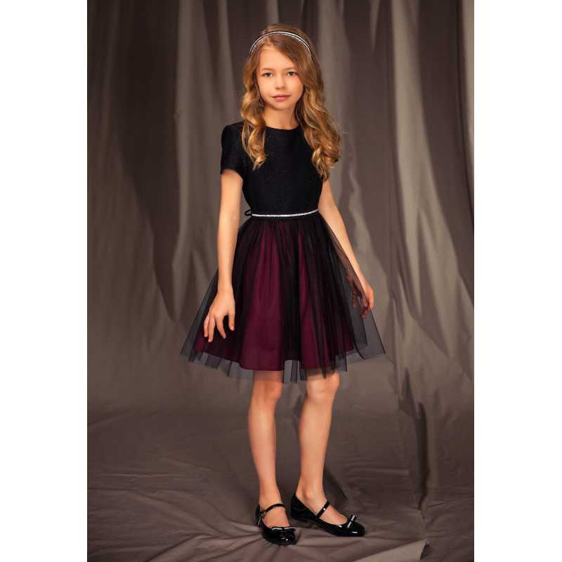 Black/Burgundy Confirmation/Special Occasion Dress Style 14A/J/19