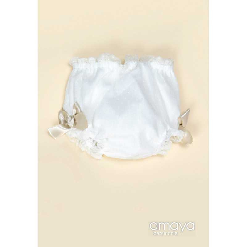 Ivory/Beige Baby Girl Christening/Baptism Knickers Style 512251BR