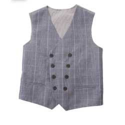 LIGHT BLUE CHECKERED FIRST HOLY COMMUNION/SPECIAL OCCASION WAISTCOAT STYLE 10-10011