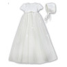 Sarah Louise Baby Girl Ivory Christening Gown & Bonnet Style 001054