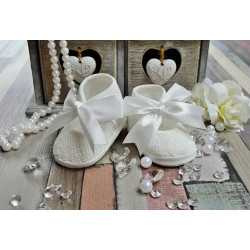 Ivory Baby Girls Christening/Occasion Ballerina Shoes Style M013