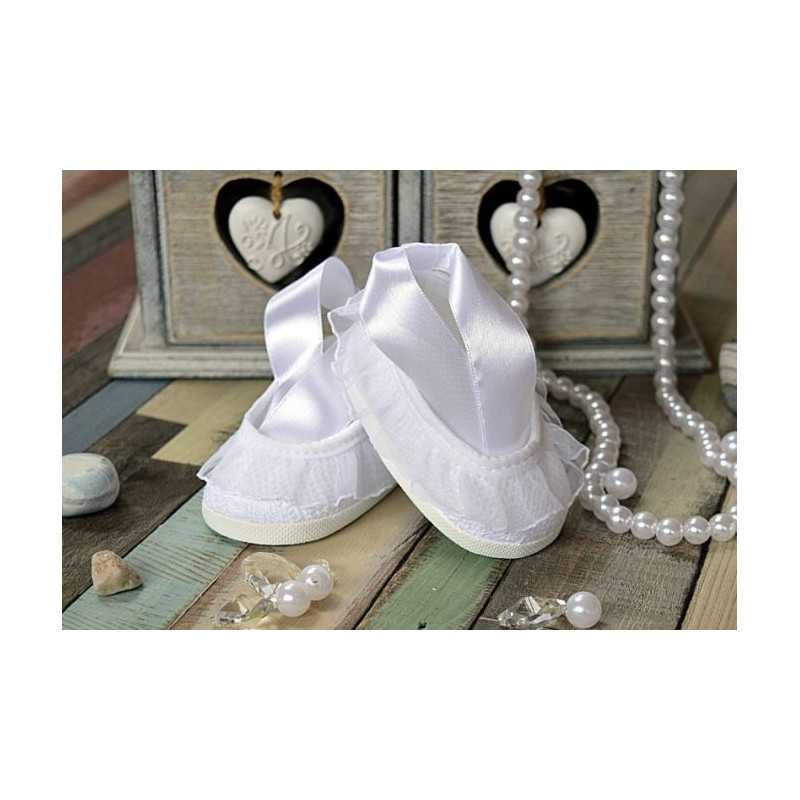 LACE CHRISTENING SHOES BALLERINA STYLE M018