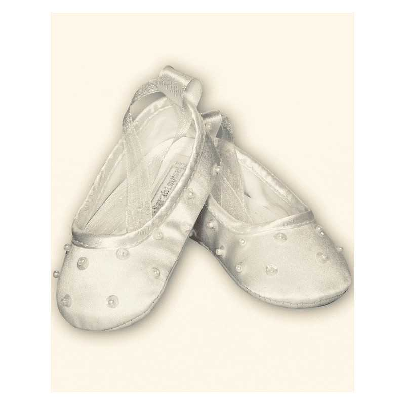 Sarah Louise Ivory Baby Girl Christening Shoes Style 004400