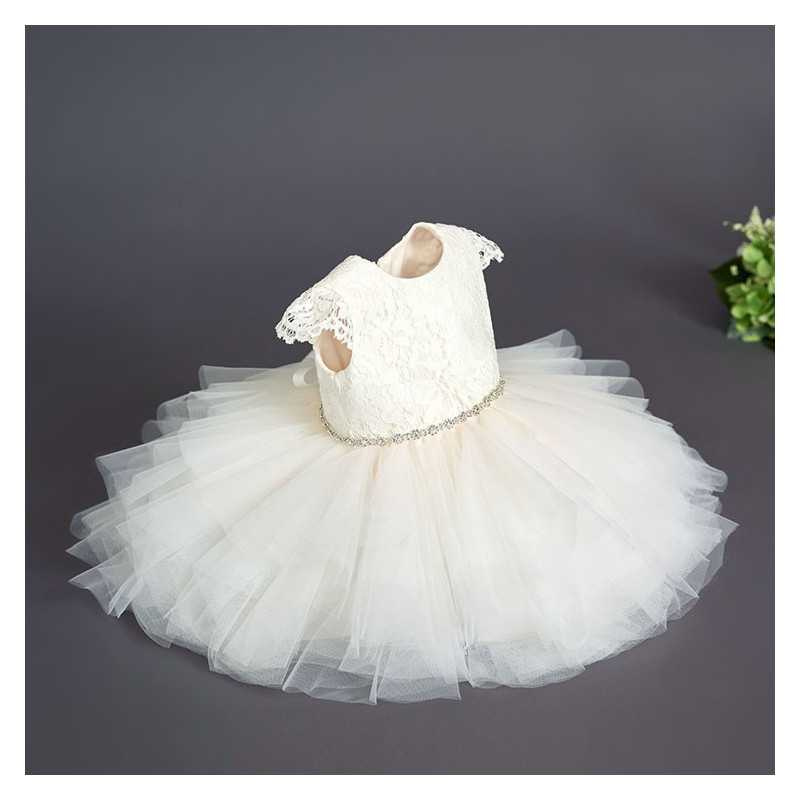 TETER WARM HANDMADE BABY GIRL IVORY/PINK CHRISTENING DRESS STYLE B39