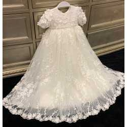 TETER WARM HANDMADE BABY GIRL IVORY CHRISTENING GOWN STYLE B116