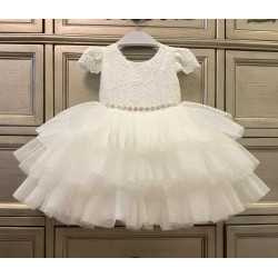 TETER WARM HANDMADE BABY GIRL IVORY CHRISTENING DRESS STYLE B102