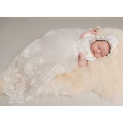 SEVVA BABY GIRL IVORY CHRISTENING GOWN & BONNET STYLE ALEXA