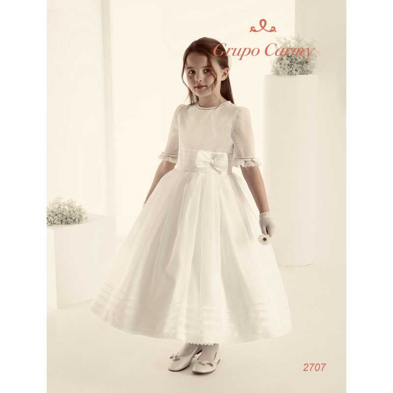 SPANISH HANDMADE IVORY FIRST HOLY COMMUNION DRESS STYLE 2707