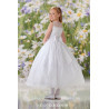 JOAN CALABRESE WHITE TEA-LENGTH FIRST HOLY COMMUNION DRESS STYLE 120350