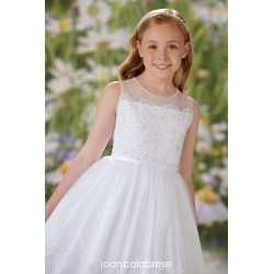 JOAN CALABRESE WHITE TEA-LENGTH FIRST HOLY COMMUNION DRESS STYLE 120350