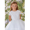 JOAN CALABRESE WHITE TEA-LENGTH FIRST HOLY COMMUNION DRESS STYLE 120356