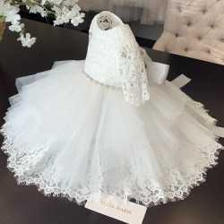 TETER WARM HANDMADE BABY GIRL IVORY CHRISTENING DRESS STYLE B48